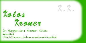 kolos kroner business card